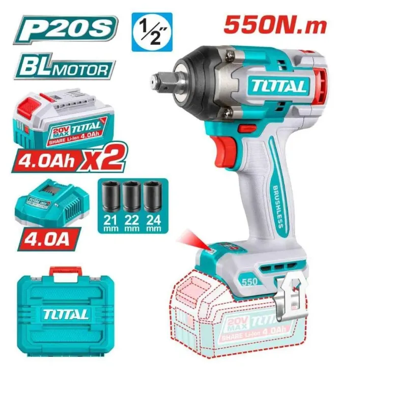 Llave, Pistola De Impacto Inalámbrica Total, Torque 550 nm